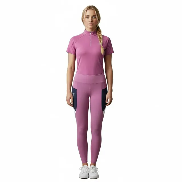 C2E Bridge ridetights pink fullgrip dame lommer